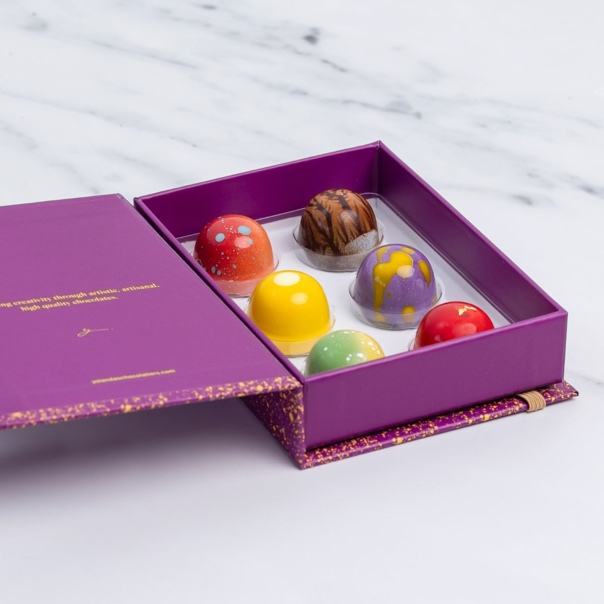 Box of 6 Chocolate Bonbons Assortment of 6 Chocolate Bonbons