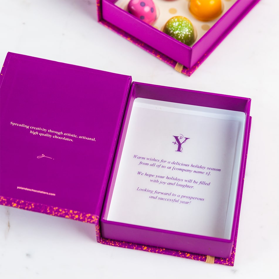 Personalised message example inside the box