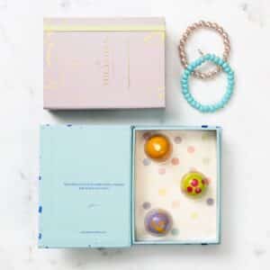 Blue and light pink with Bracelets