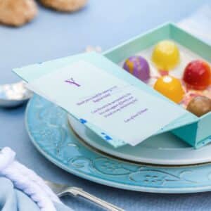Christenings blue box side opened