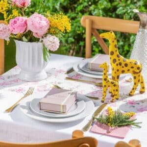 Christenings pink box on table